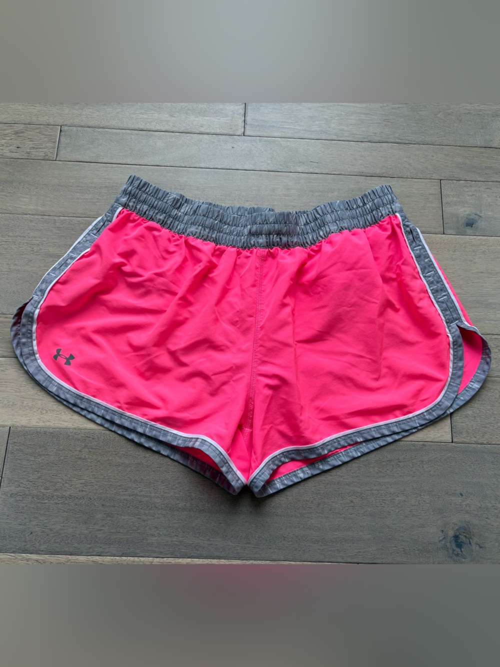 Under Armour Women's Neon Pink Running Shorts-Breast Cancer